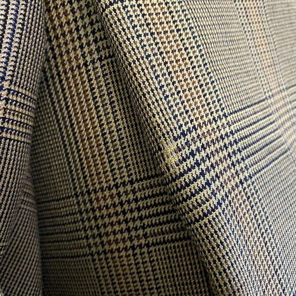 Jones New York Mens Blazer Jacket R44 Classic Plaid Wool Blend Double Button - Picture 7 of 11